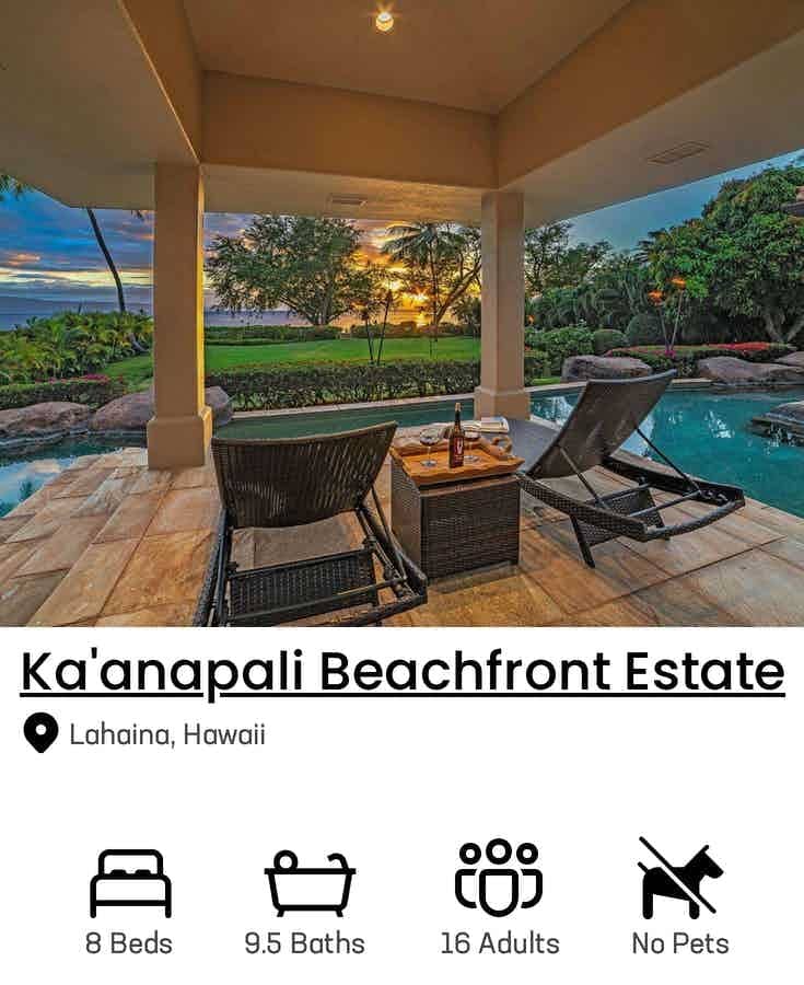Kaanapali Beachfront Estate a Maui Vacation Rental in Lahaina, Hawaii